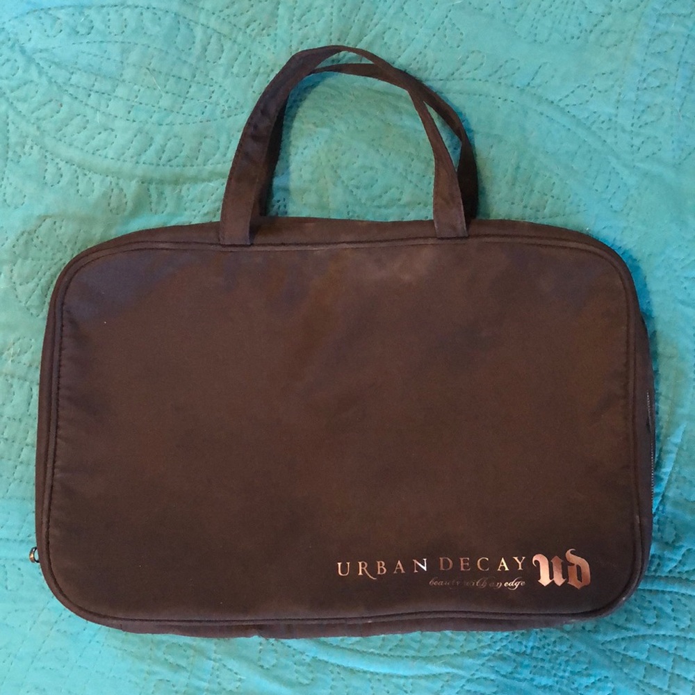 Urban Decay black vinyl makeup bag